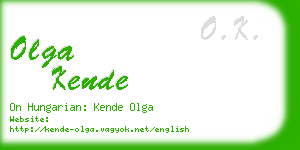 olga kende business card